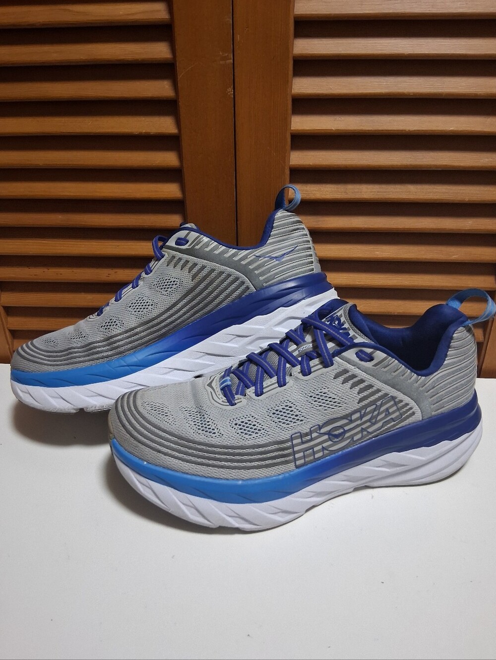 Hoka Bondi 6 Vapor Blue/Frost Grey Men's Running Shoe * Size: 9.5 (2E) Wide